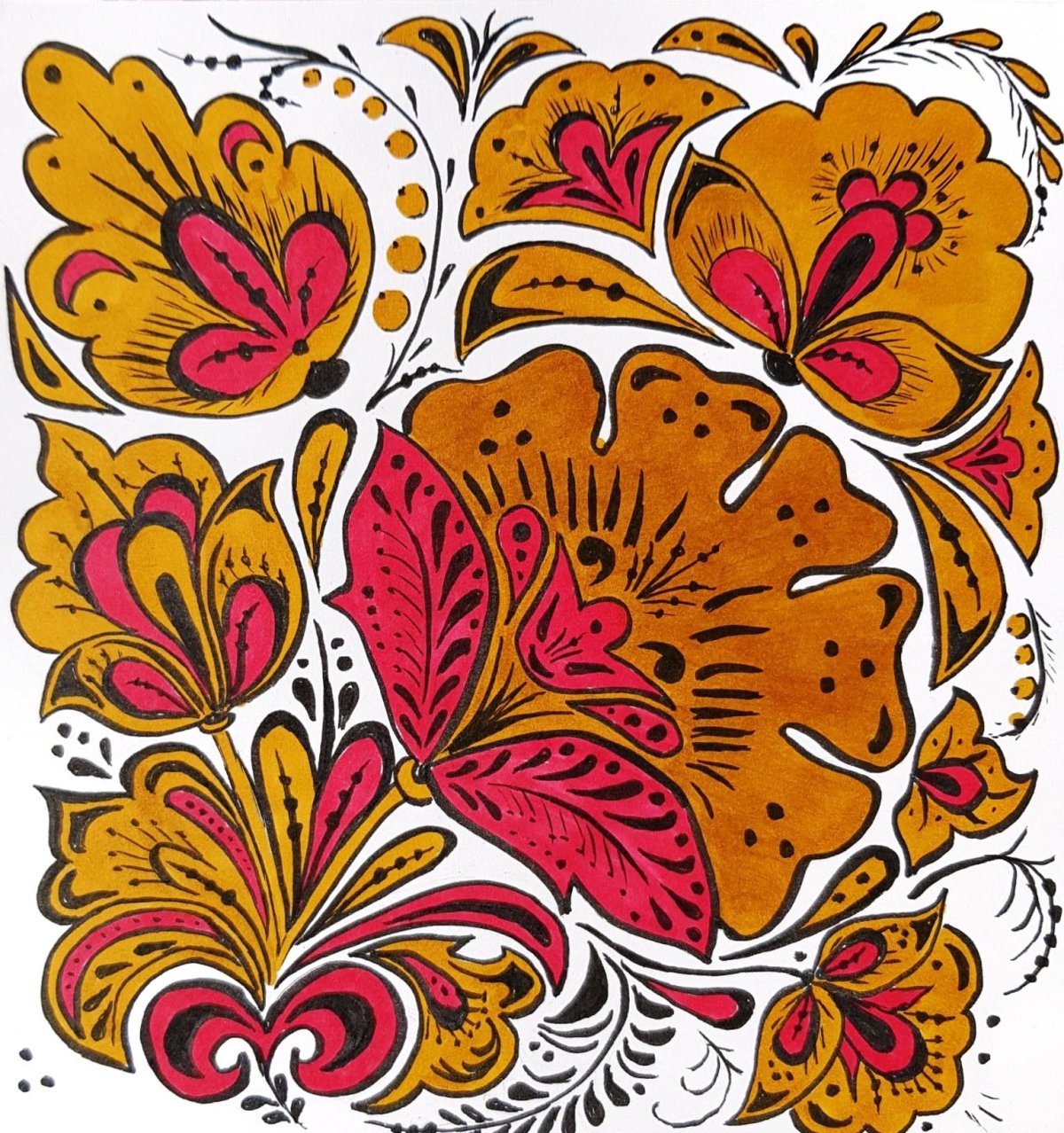 Раскраска "Борецкая роспись"