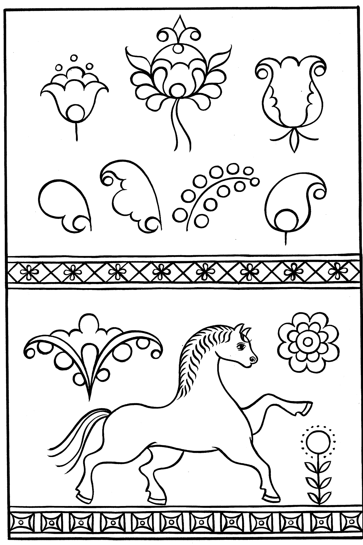 Круговой цветочный орнамент