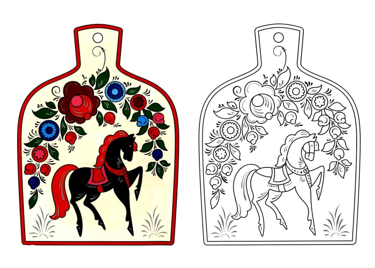 Мезенская роспись упражнения элементы