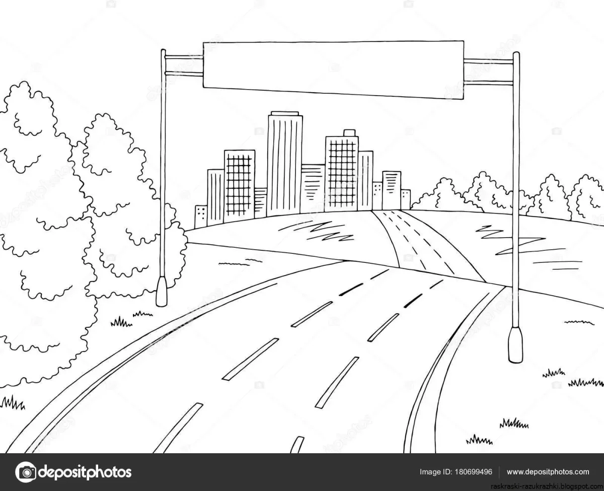 Раскраска дом с машиной