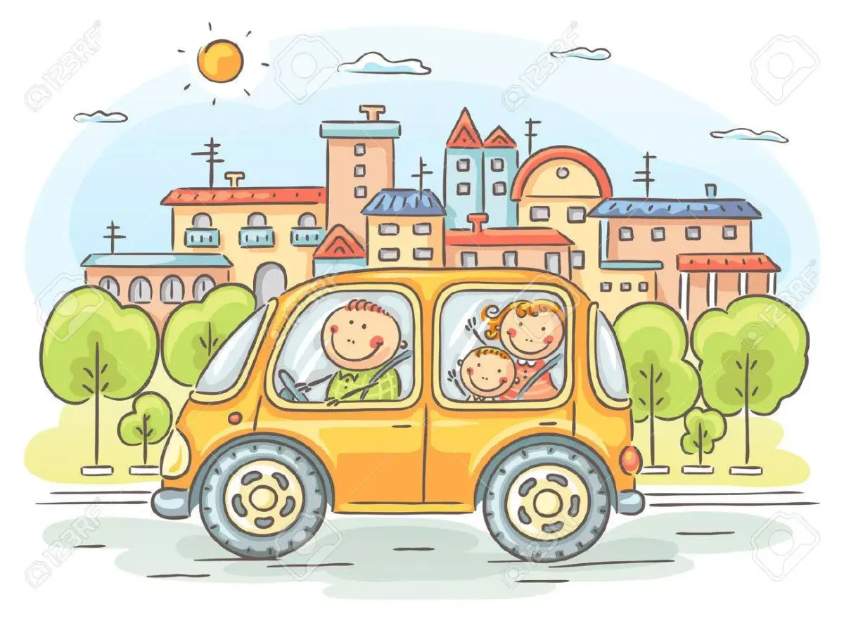 Дорога с машинами мультяшная