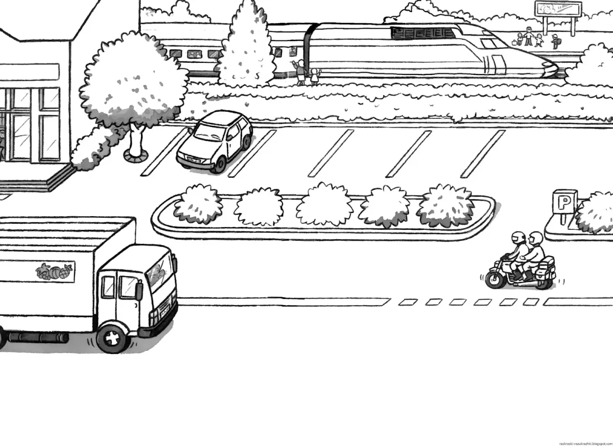 Раскраски по ПДД для детей 3-4 лет
