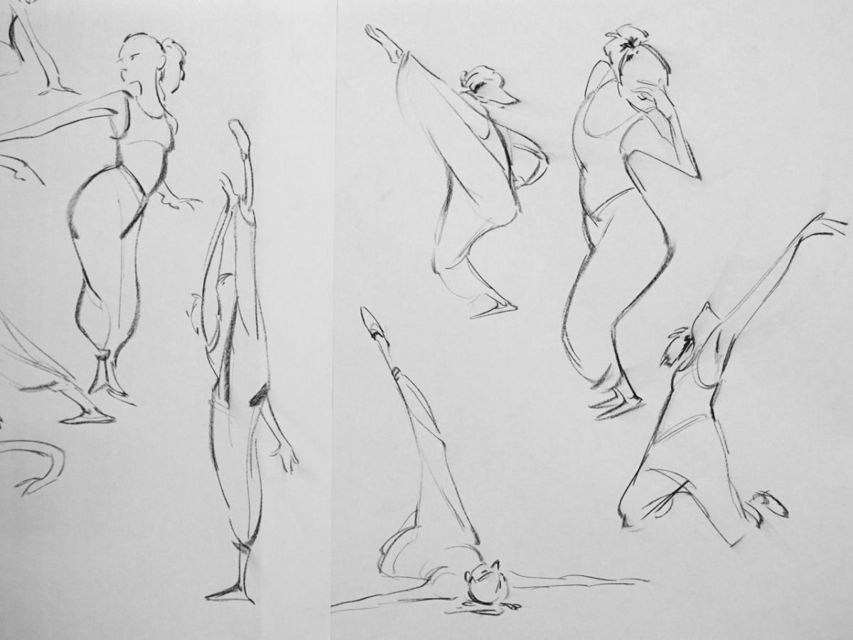 Наброски людей в движении быстрые