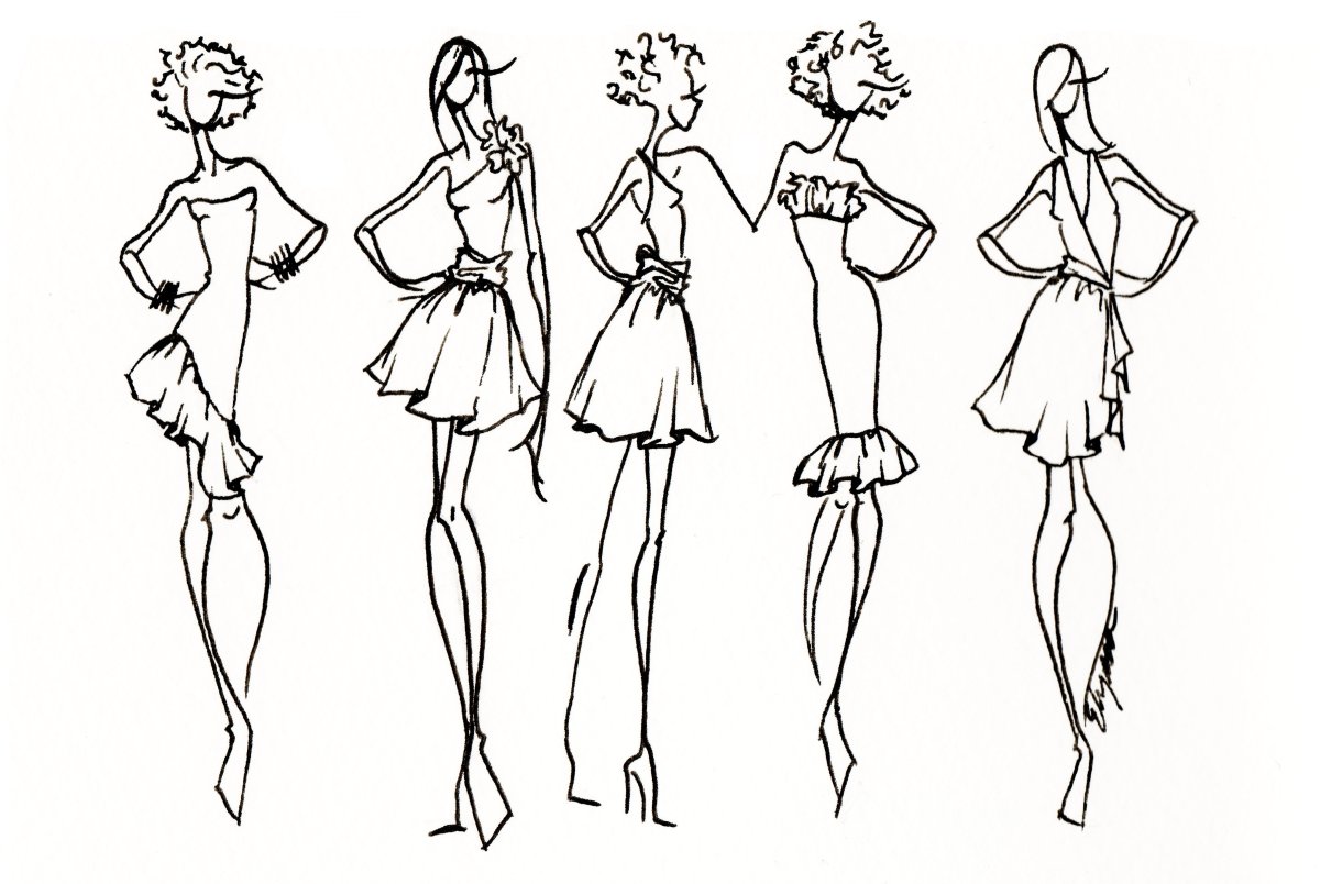 Эскизы одежды дизайнеров
