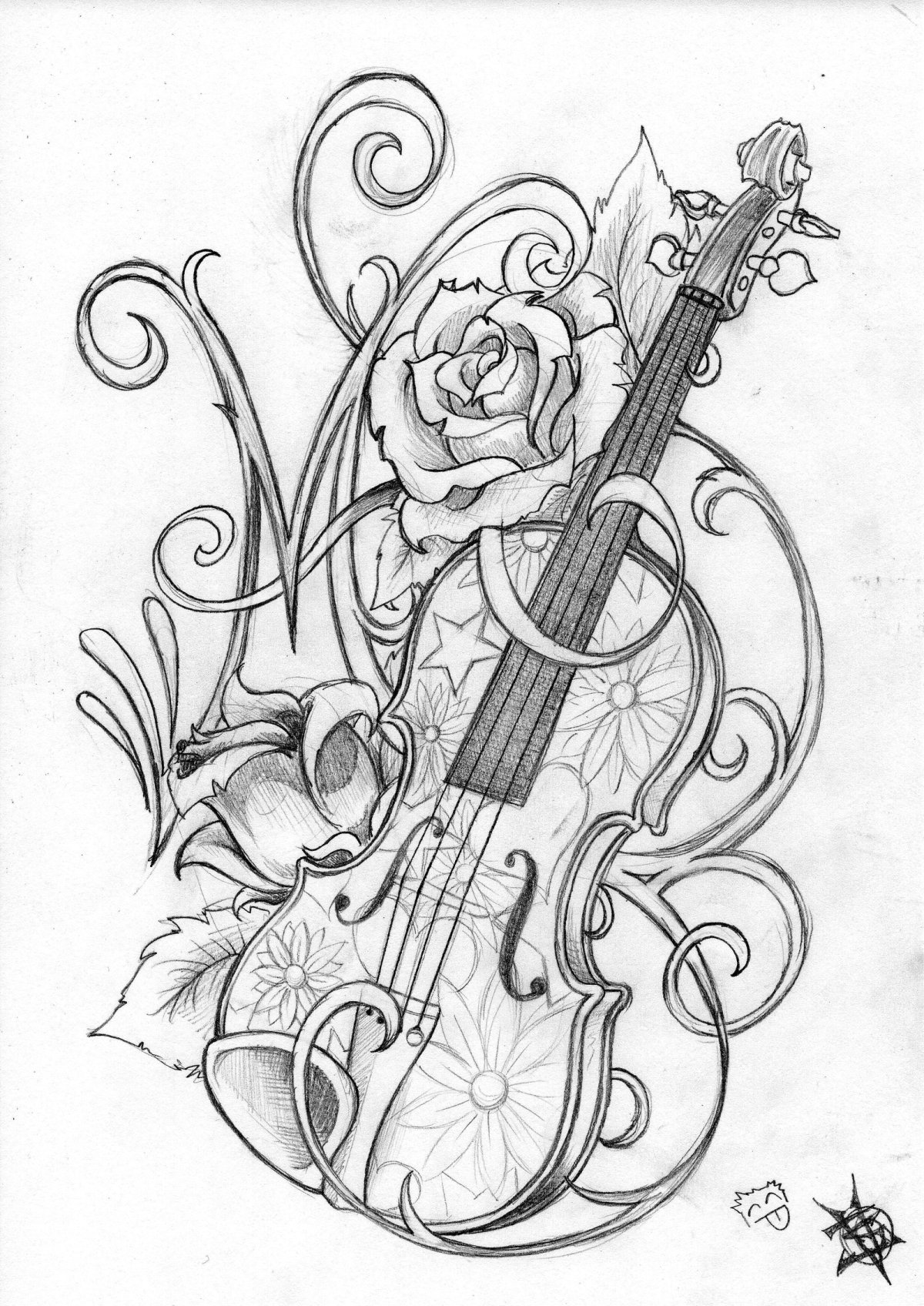 Раскраска антистресс гитара