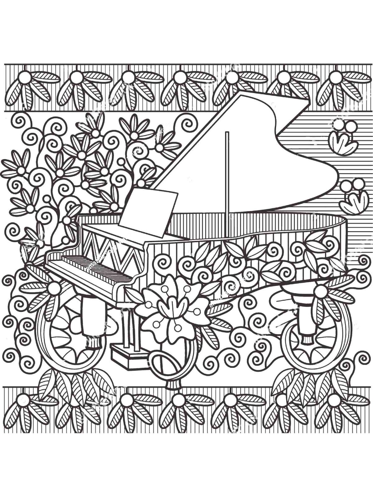 Раскраска антистресс гитара