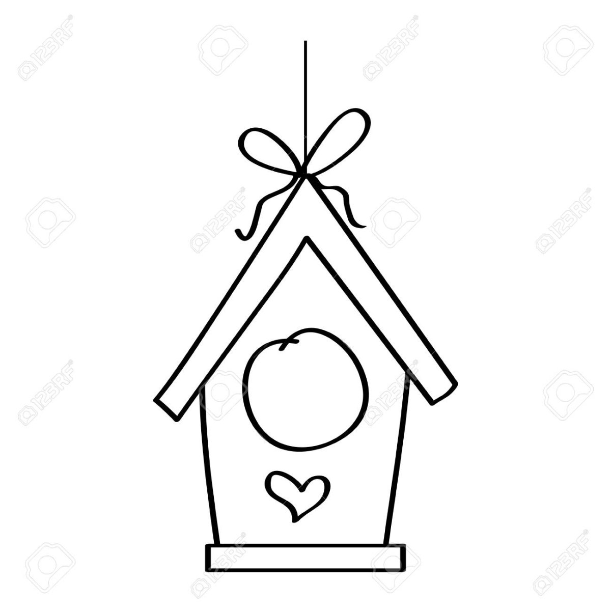 Скворечник с птичкой вектор