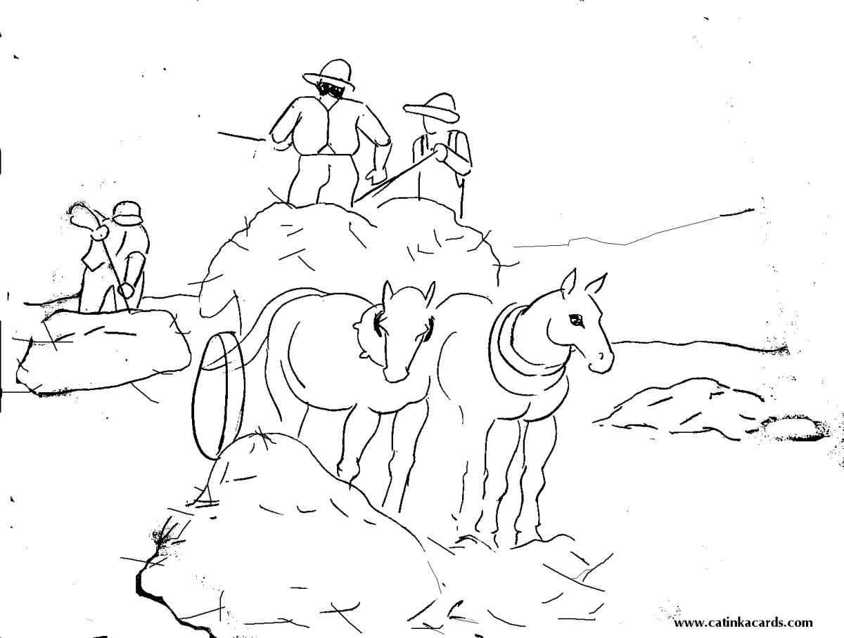 Рисунок на тему сенокос раскраска