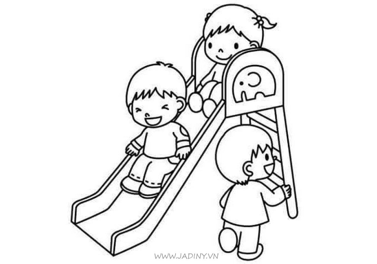 Раскраска дети в детском саду