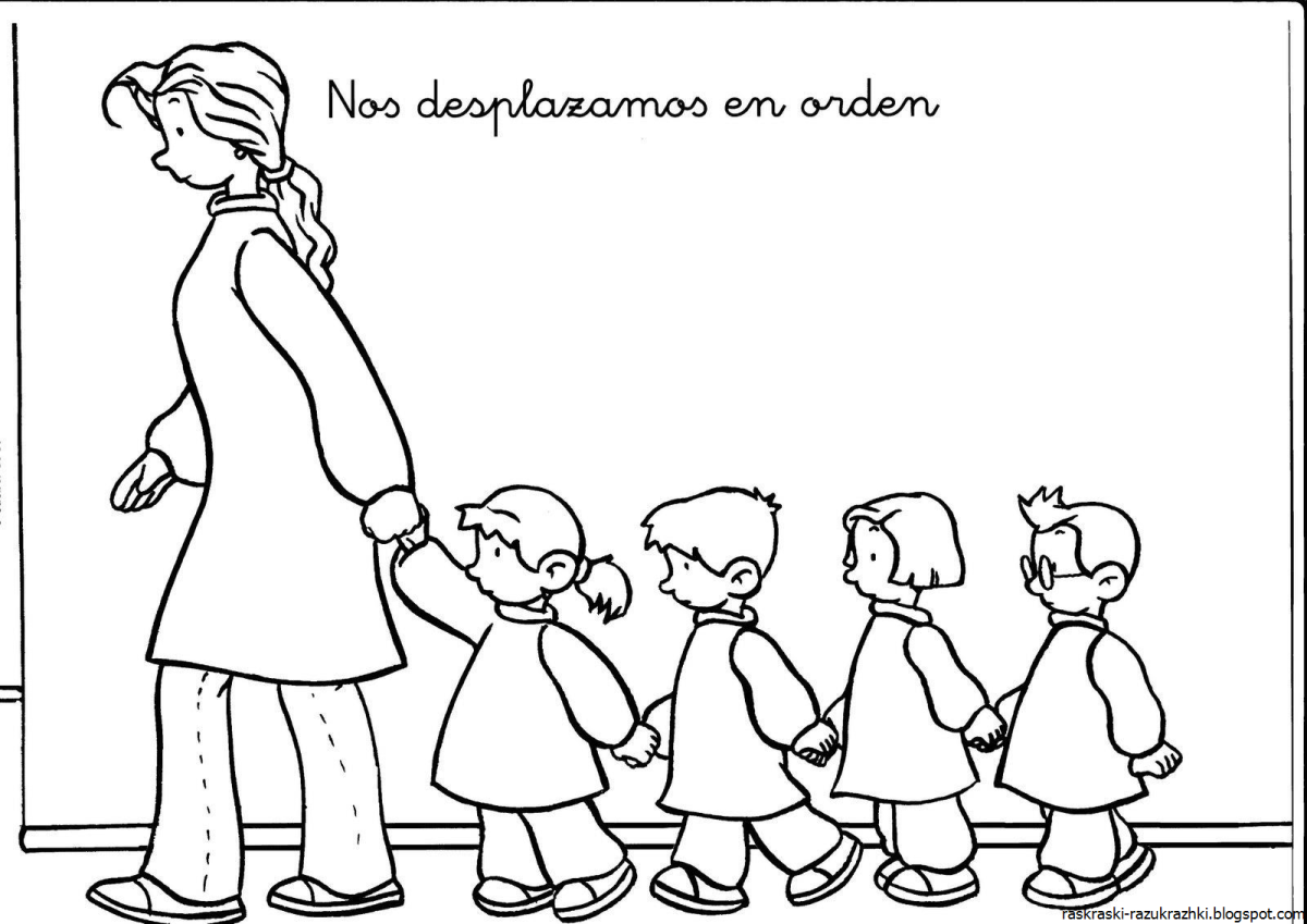 Раскраска. В детском саду