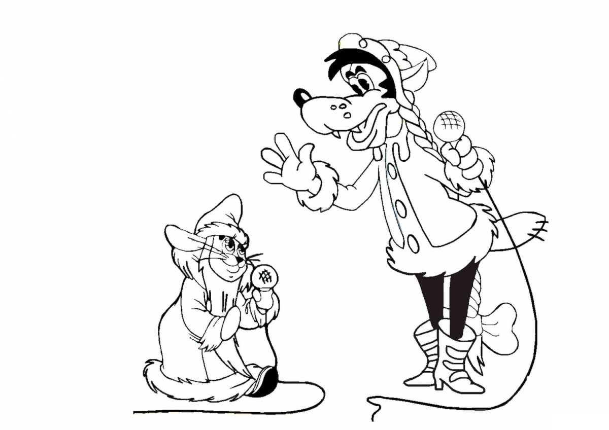 Детские раскраски волк ну погоди