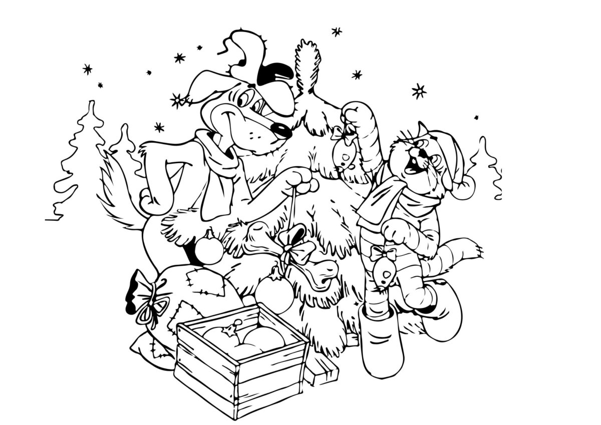 Новогодние ну погоди раскраски