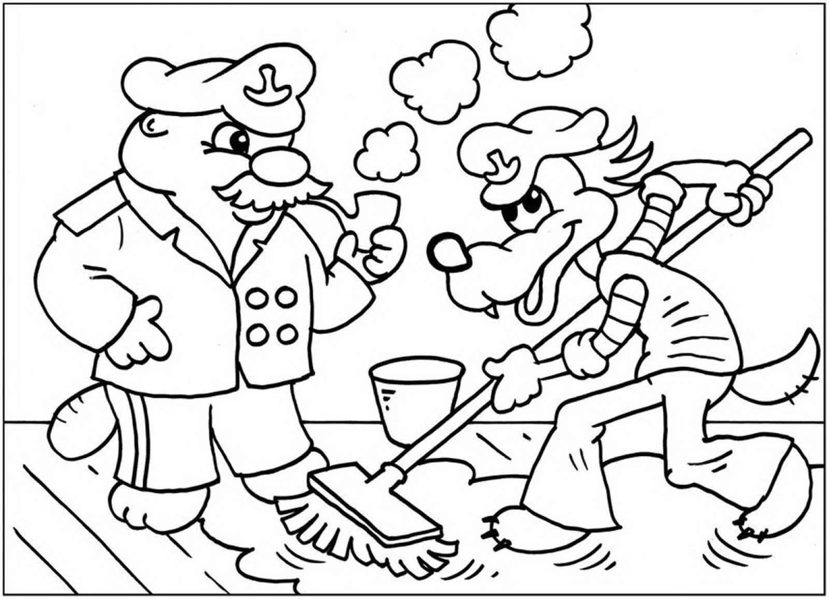 Раскраска "ну, погоди!"