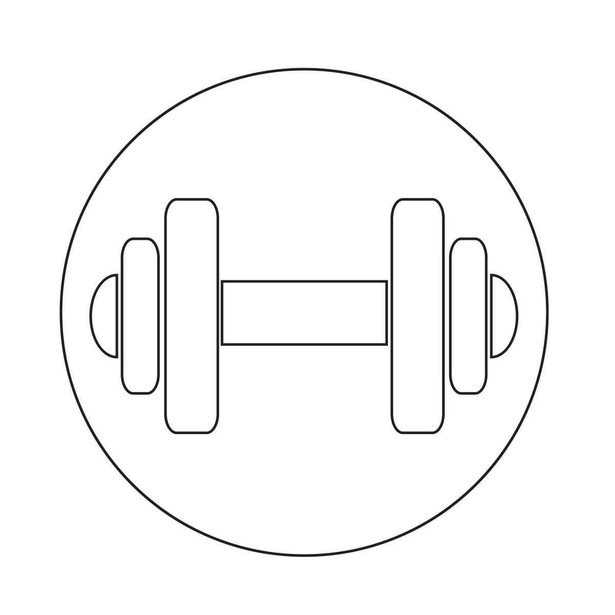 Трафарет гантель