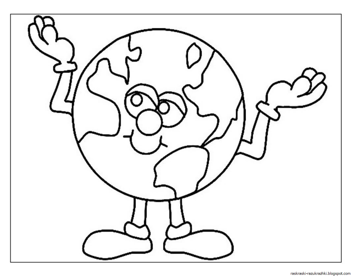 Планета земля раскраска