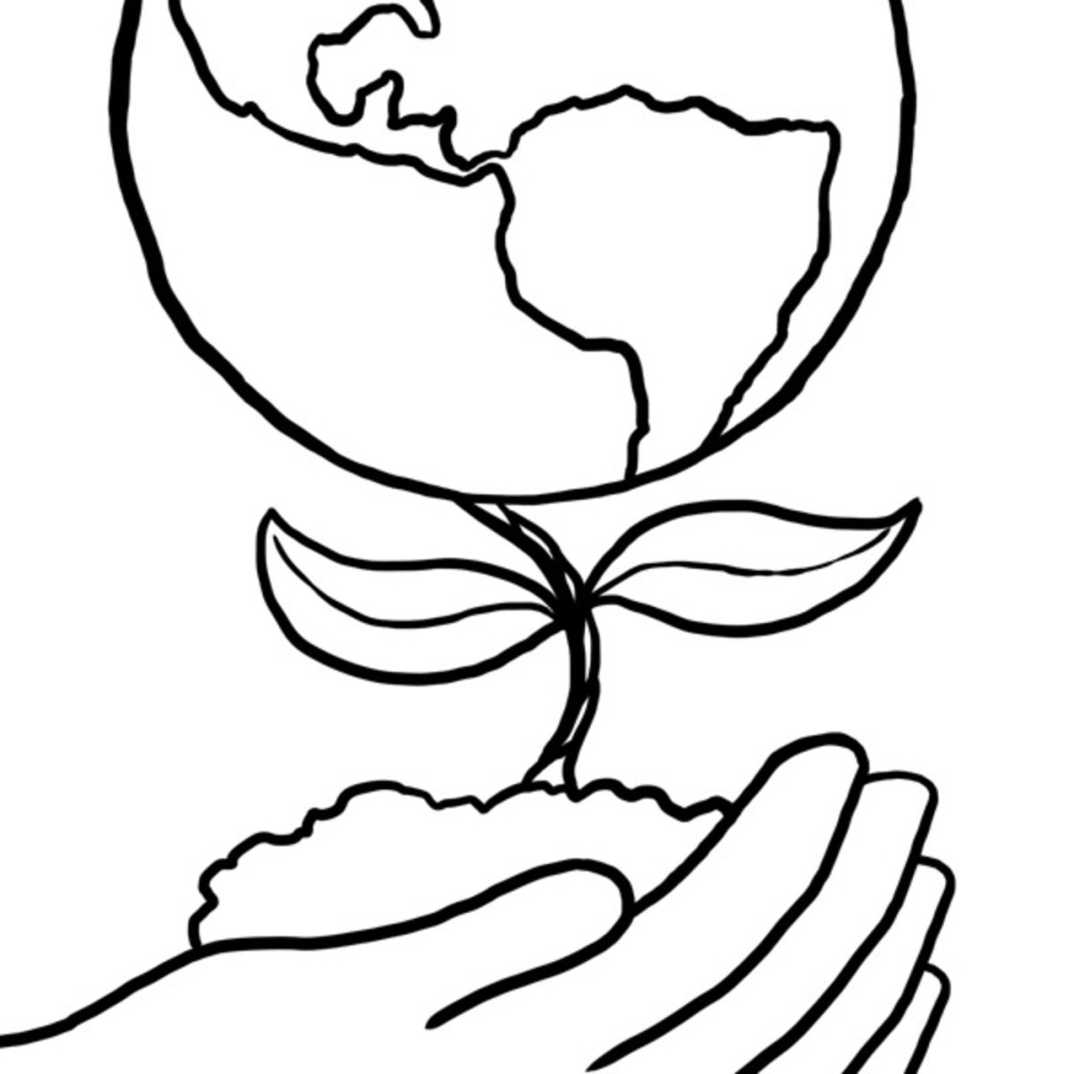 Росток в руках черно белое