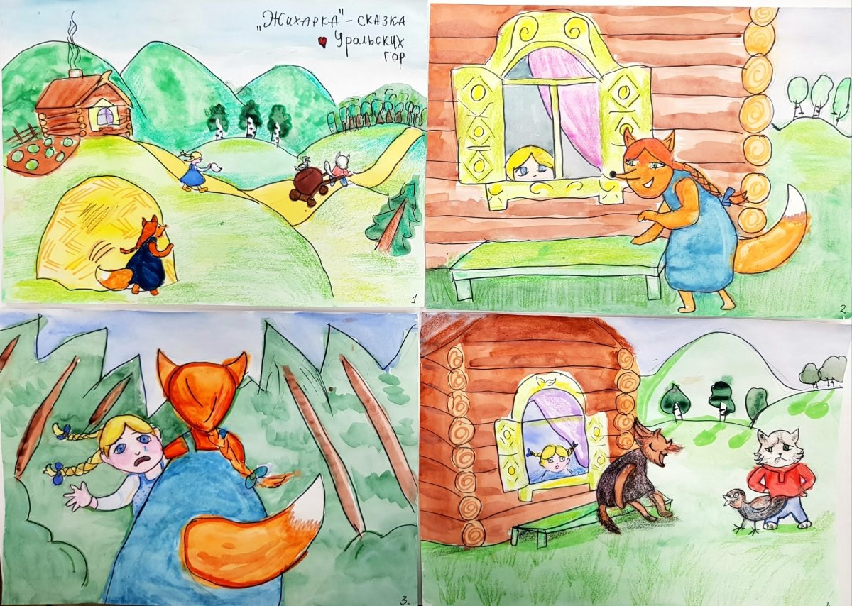 Сказка Жихарка и лиса