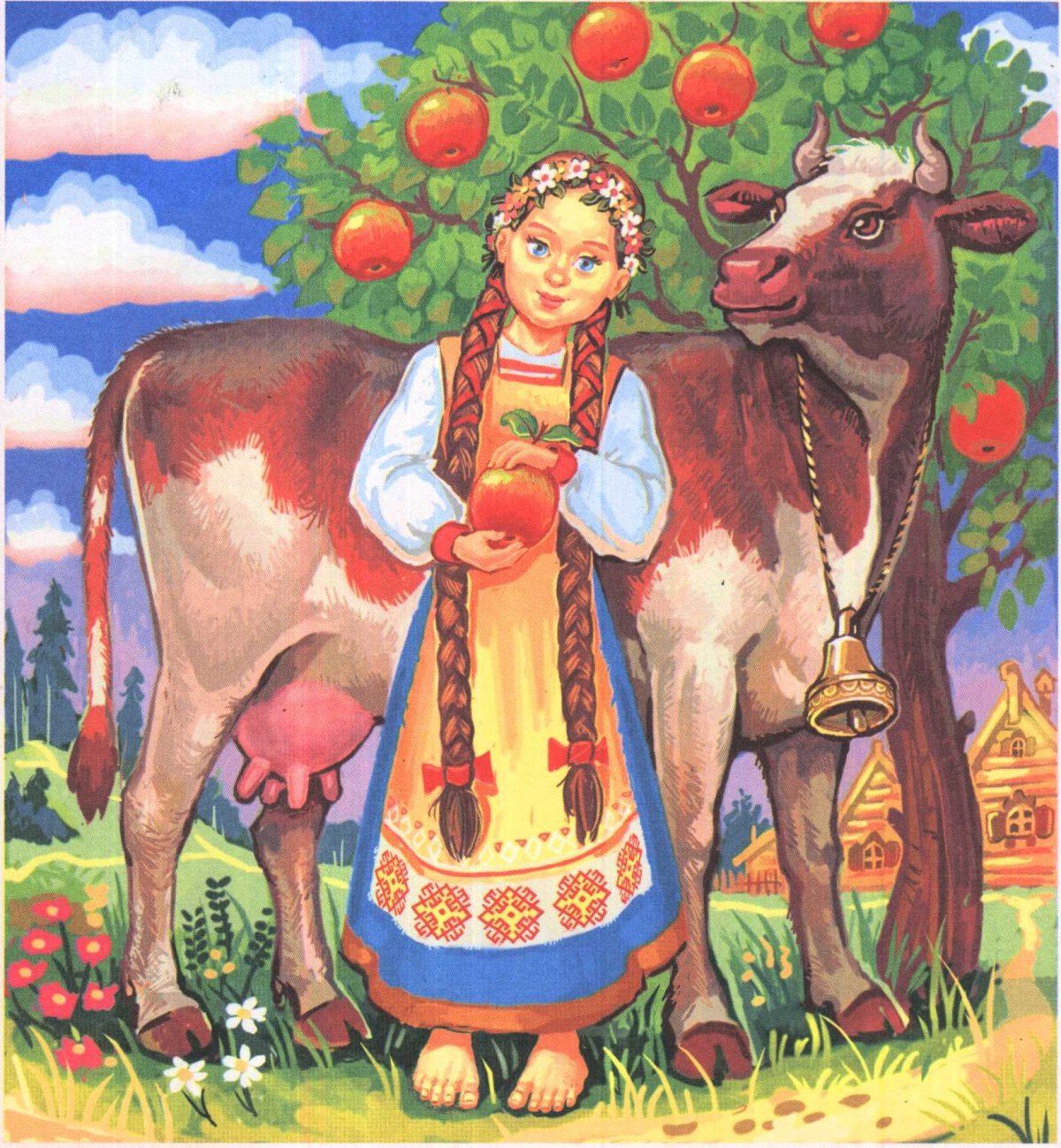 Раскраска теленок для детей 6-7 лет