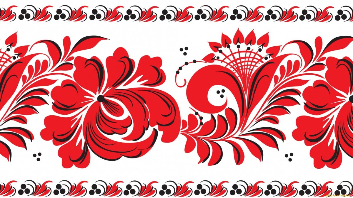 Хохлома орнамент в полосе