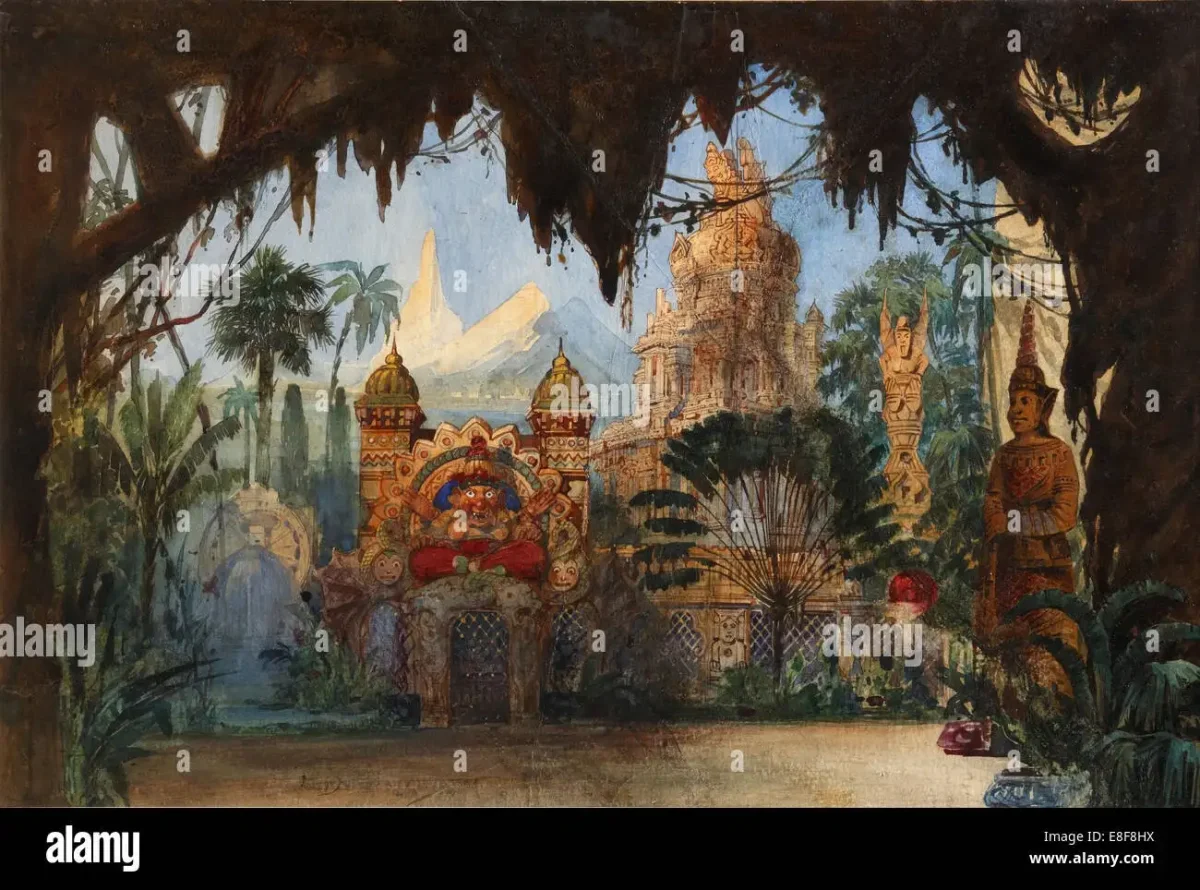 Декорацию к опере "Руслан и Людмила" м.Глинки.