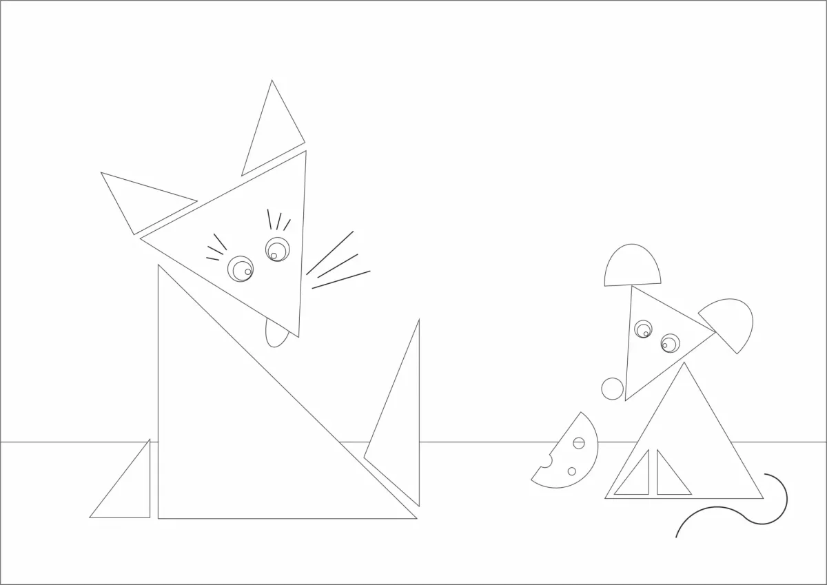 Звери из геометрических фигур