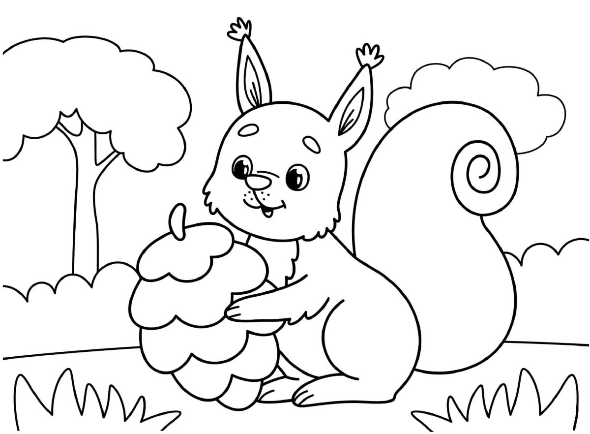 Ежик с грибами раскраска для детей