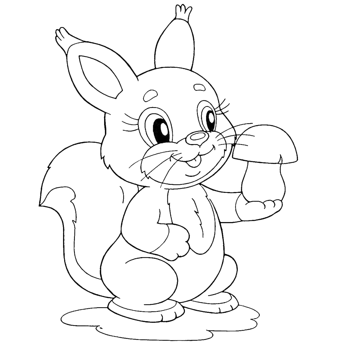 Белочка раскраска для малышей