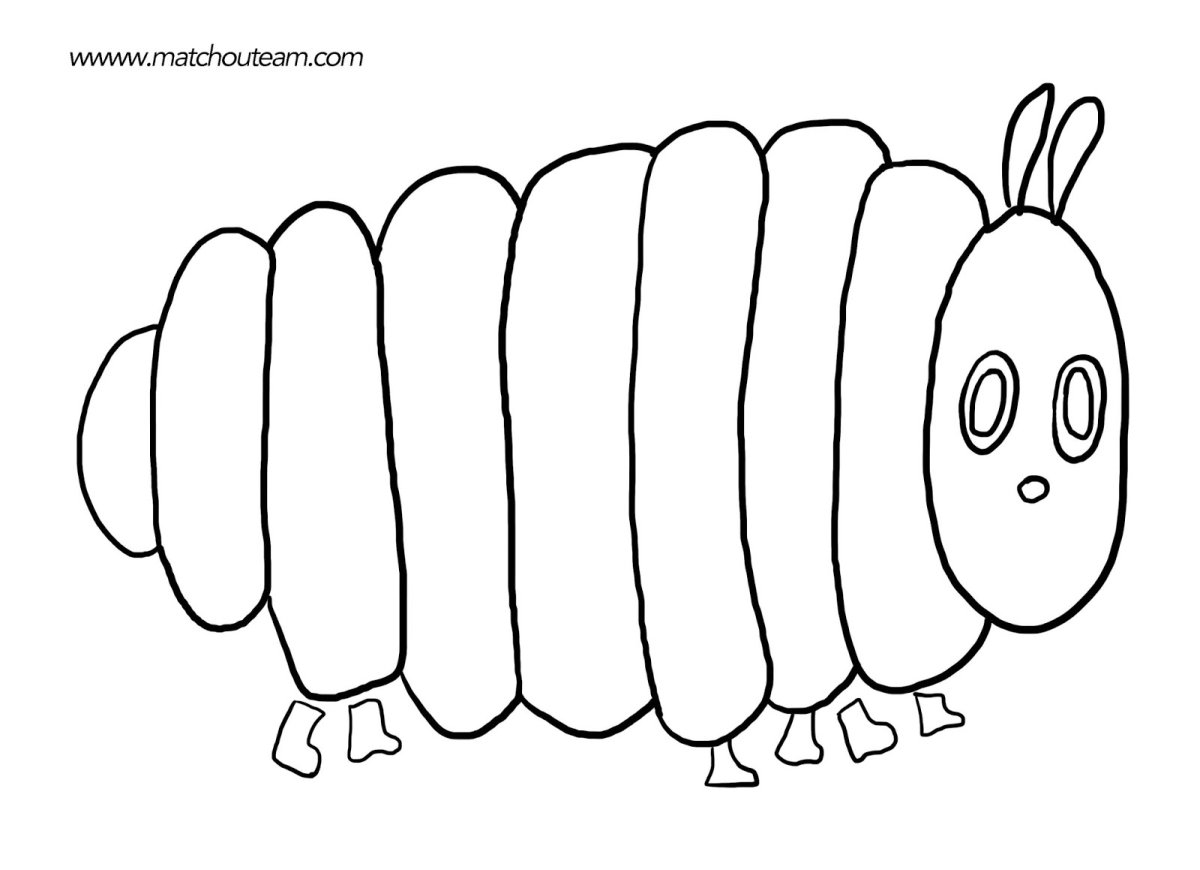 Гусеница раскраска для детей