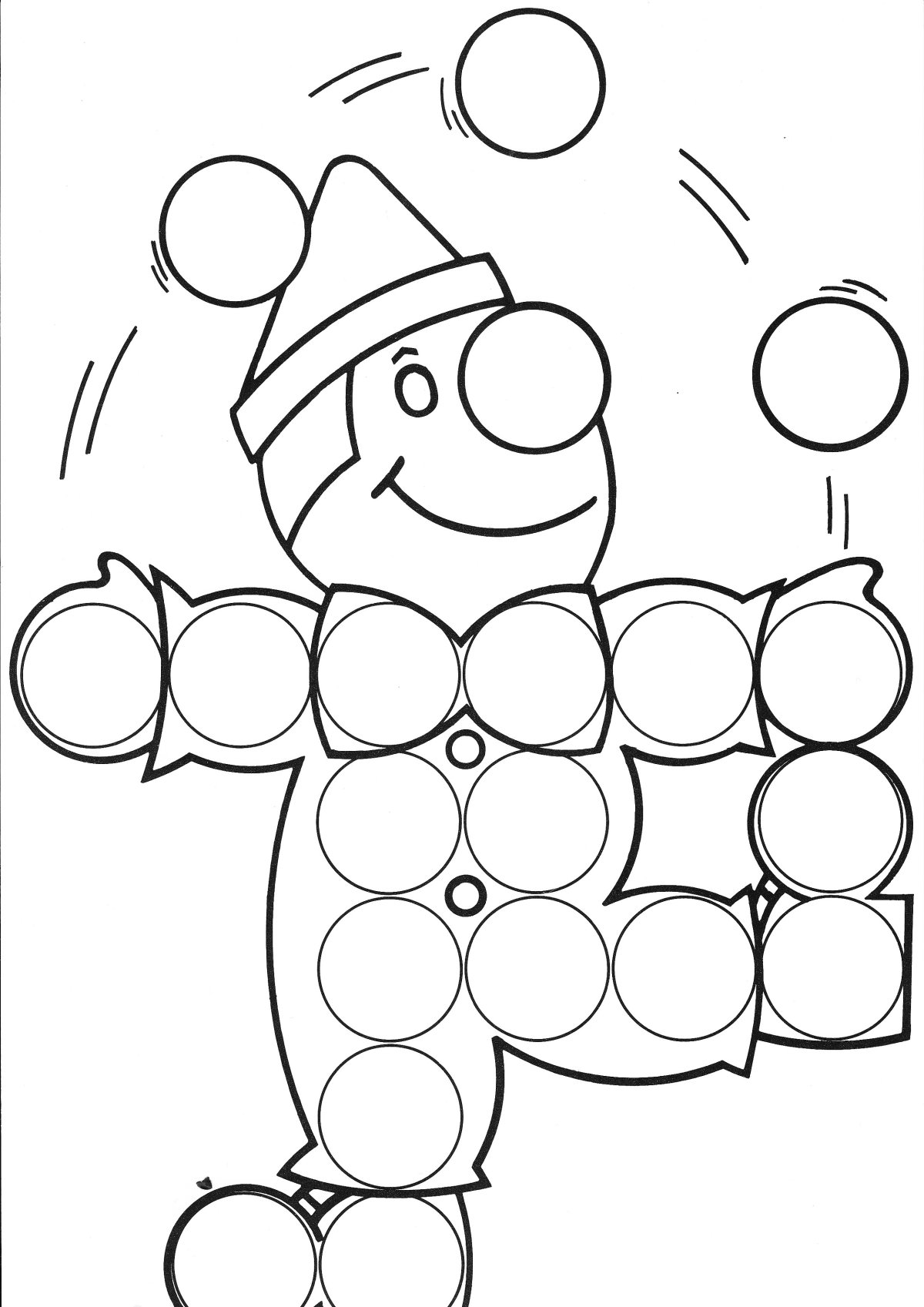 Гусеница кружками для детей