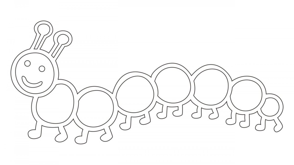 Гусеница раскраска