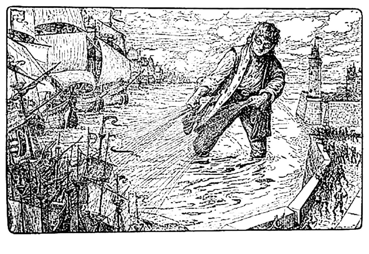 Раскраска приключения Гулливера