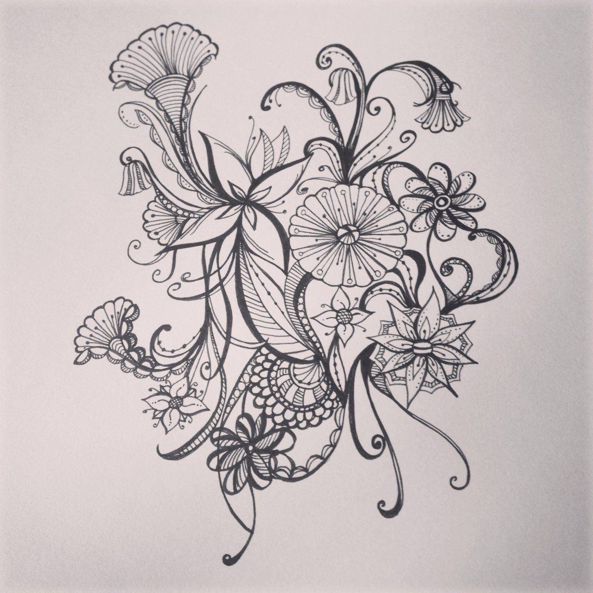 Дудлинг цветы