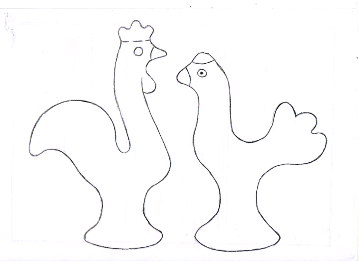 Раскраска шаблон филимоновского петушка