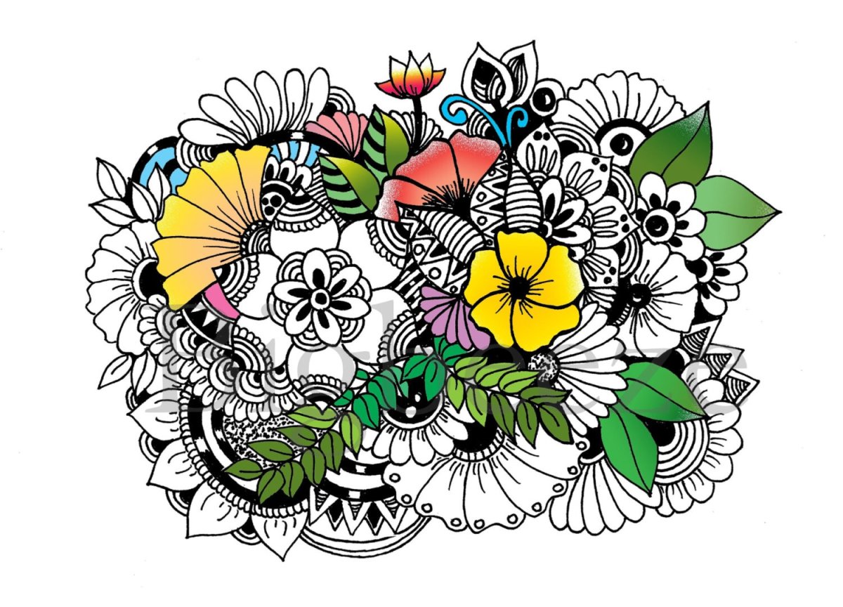 Цветы в стиле Зентангл