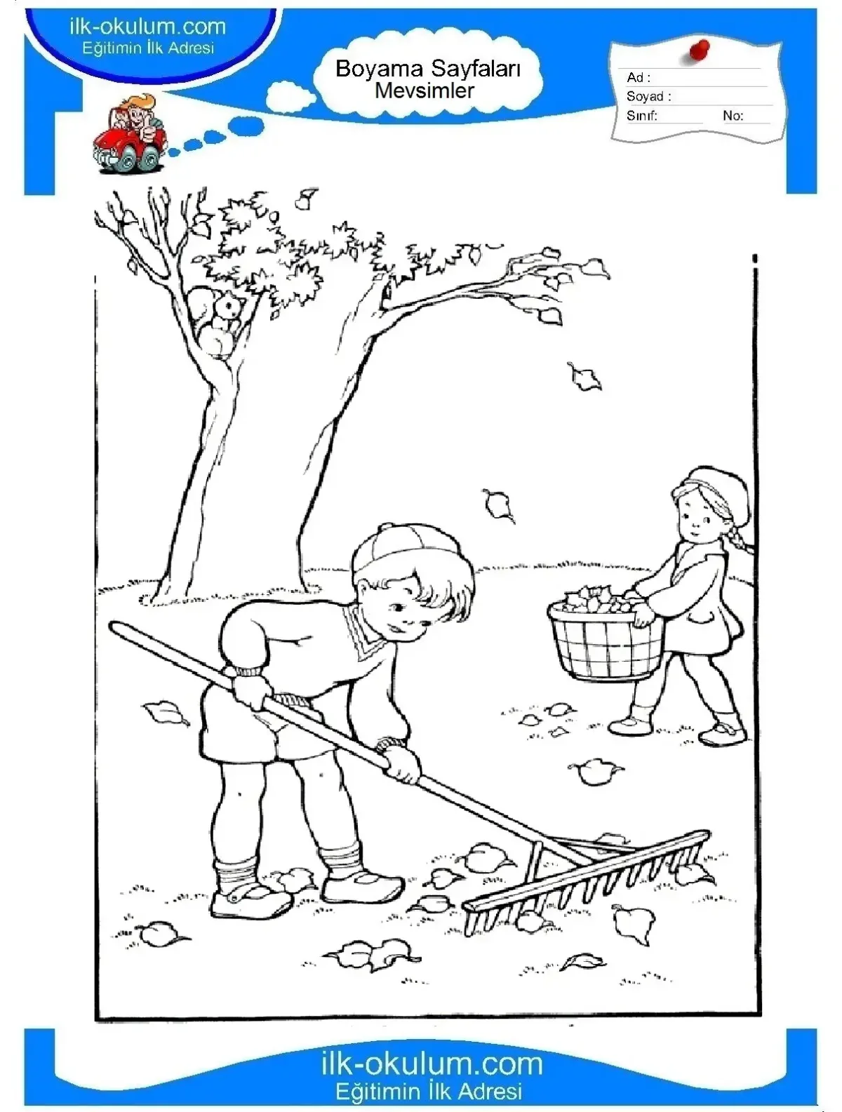 Субботник раскраска для детей