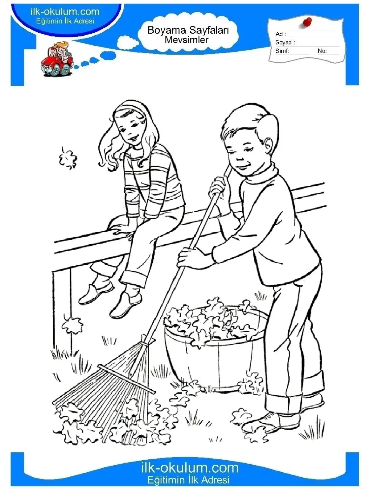 Субботник осень раскраска