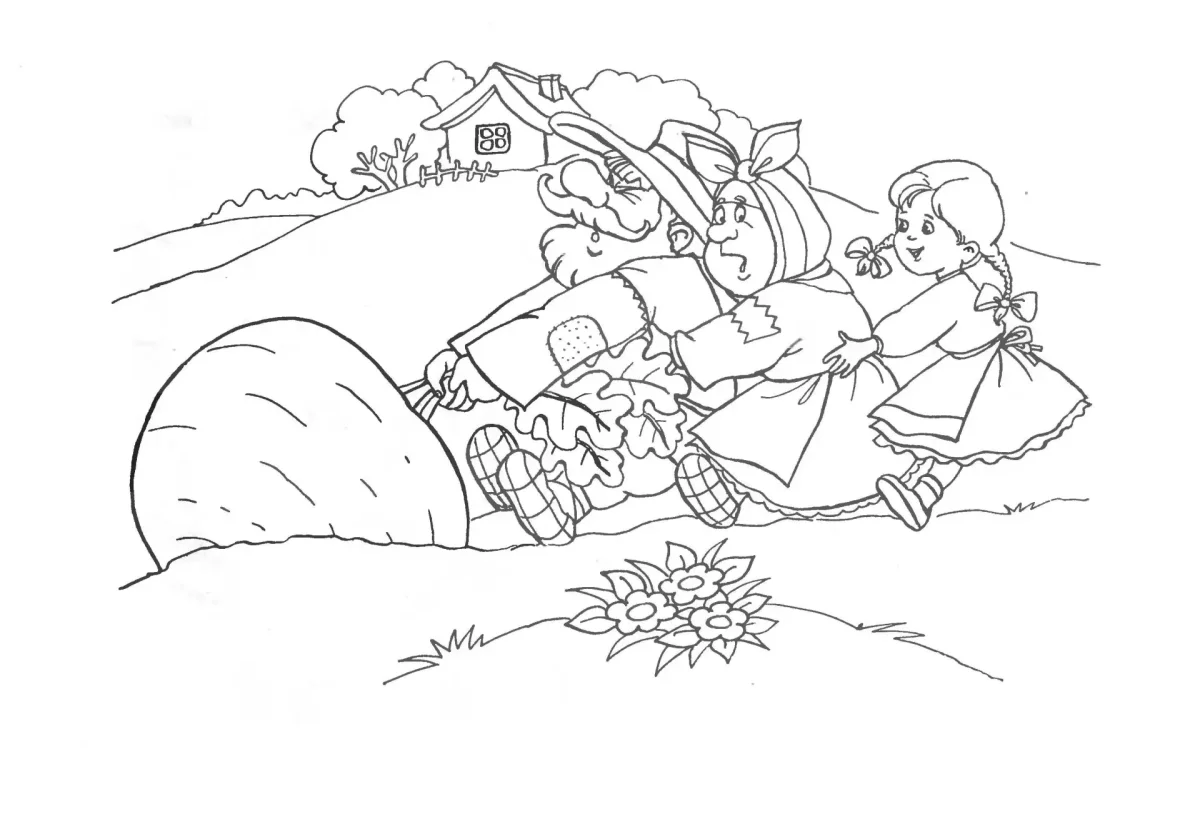 Репка раскраска для детей