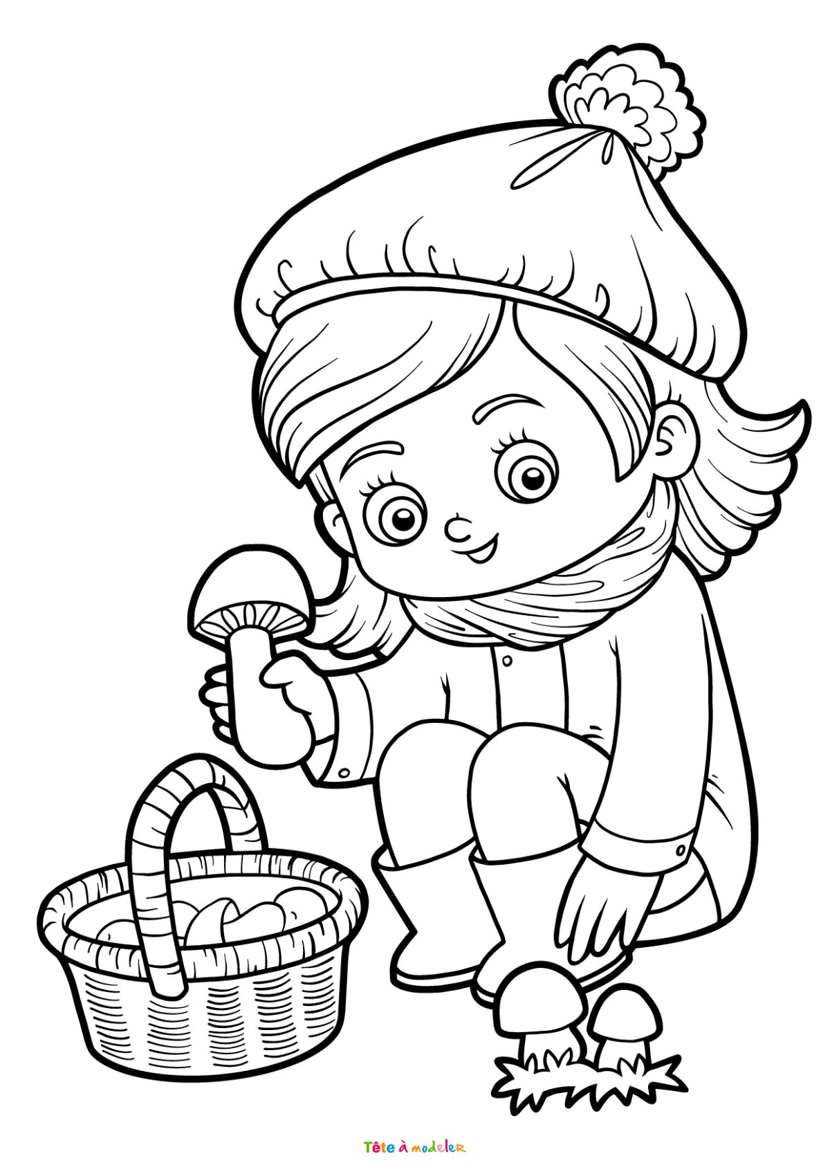 Раскраска сбор грибов