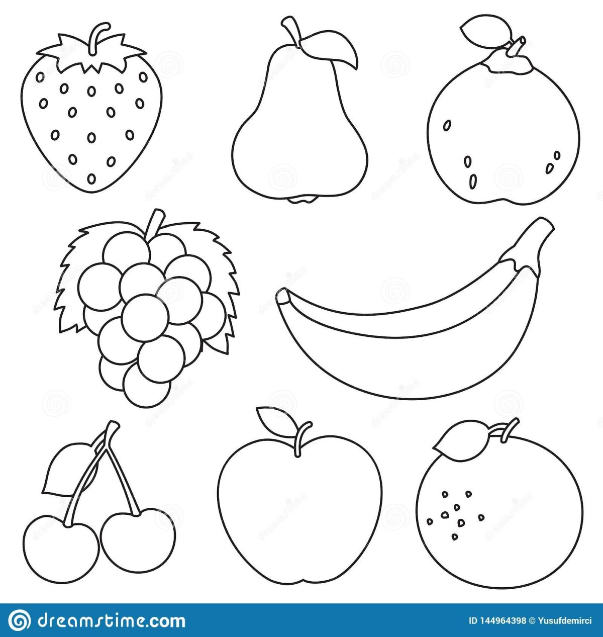 Разукрась по цифрам фрукты