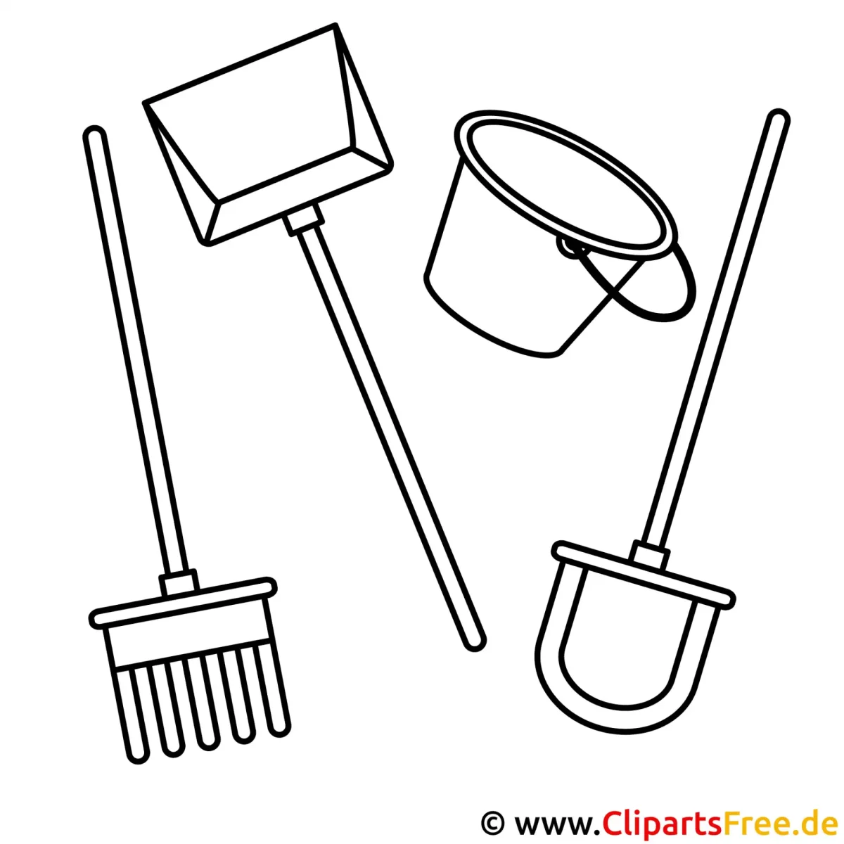 Раскраска садовый инвентарь