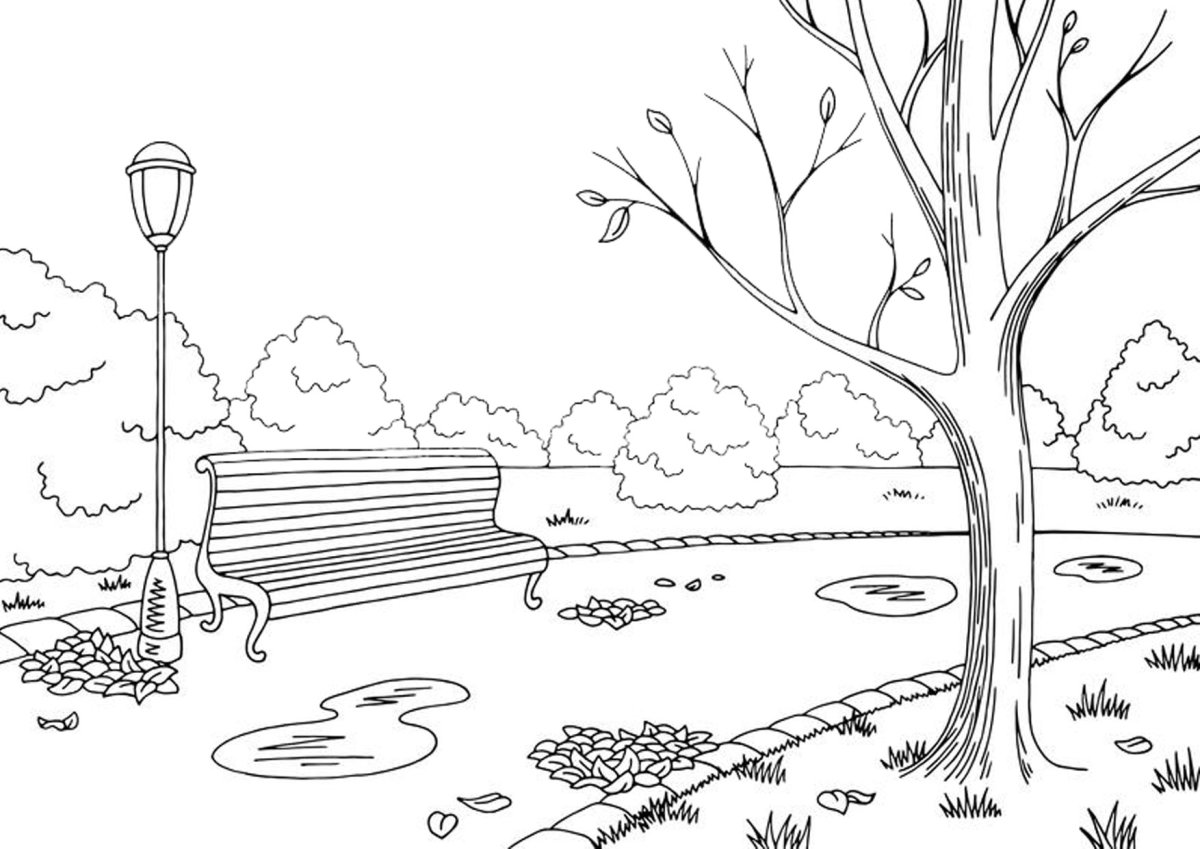 Деревянная лавочка рисунок