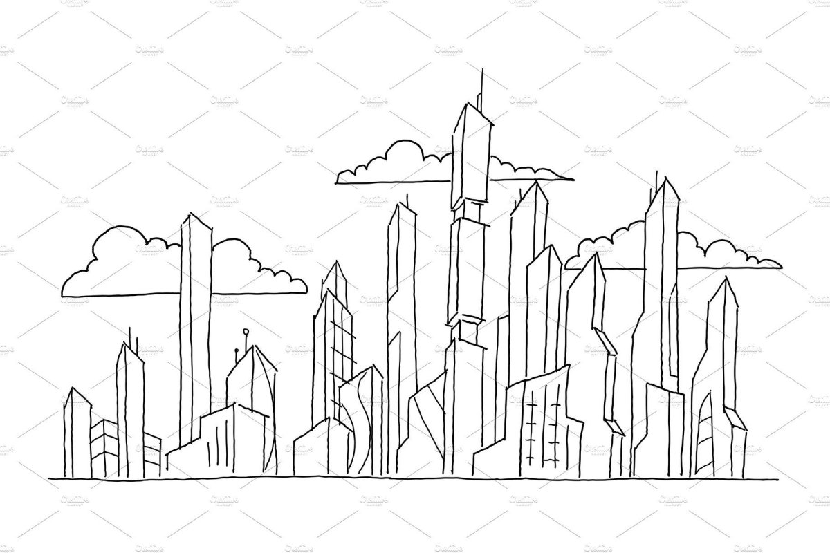 Город будущего трафарет