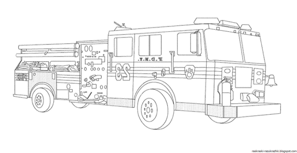 Раскраски пожарная машина ЗИЛ 131