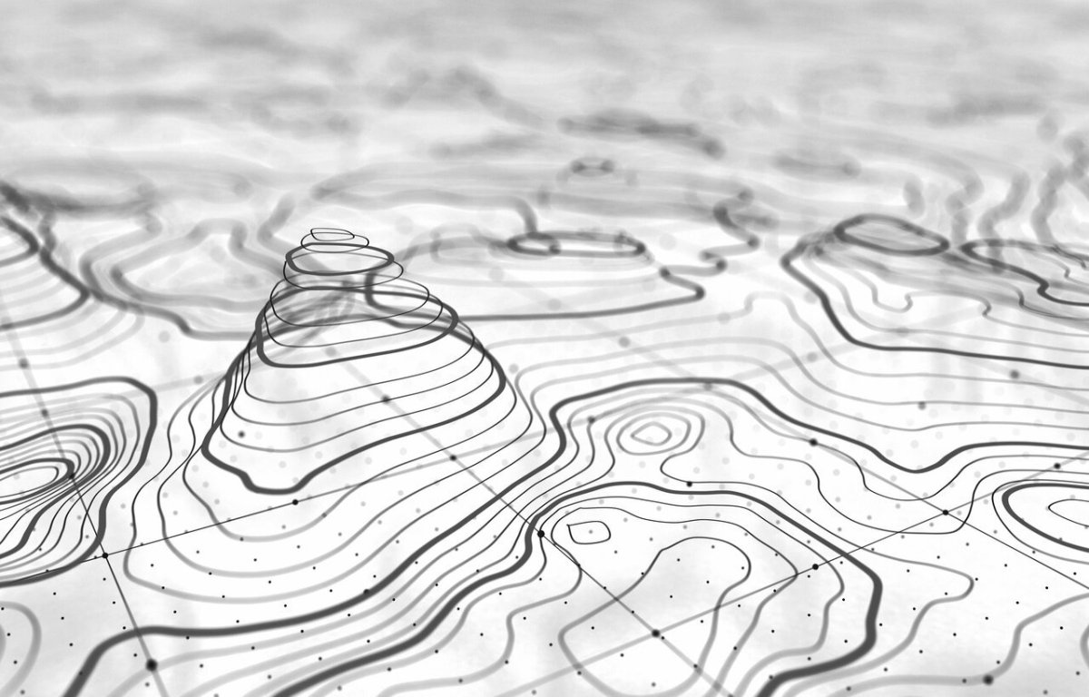 Изолинии рельефа вектор