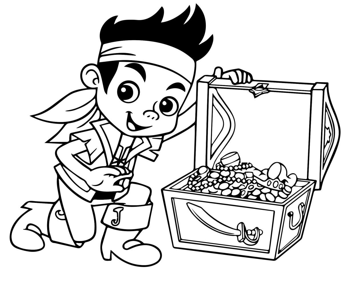 Сундук с золотом раскраска