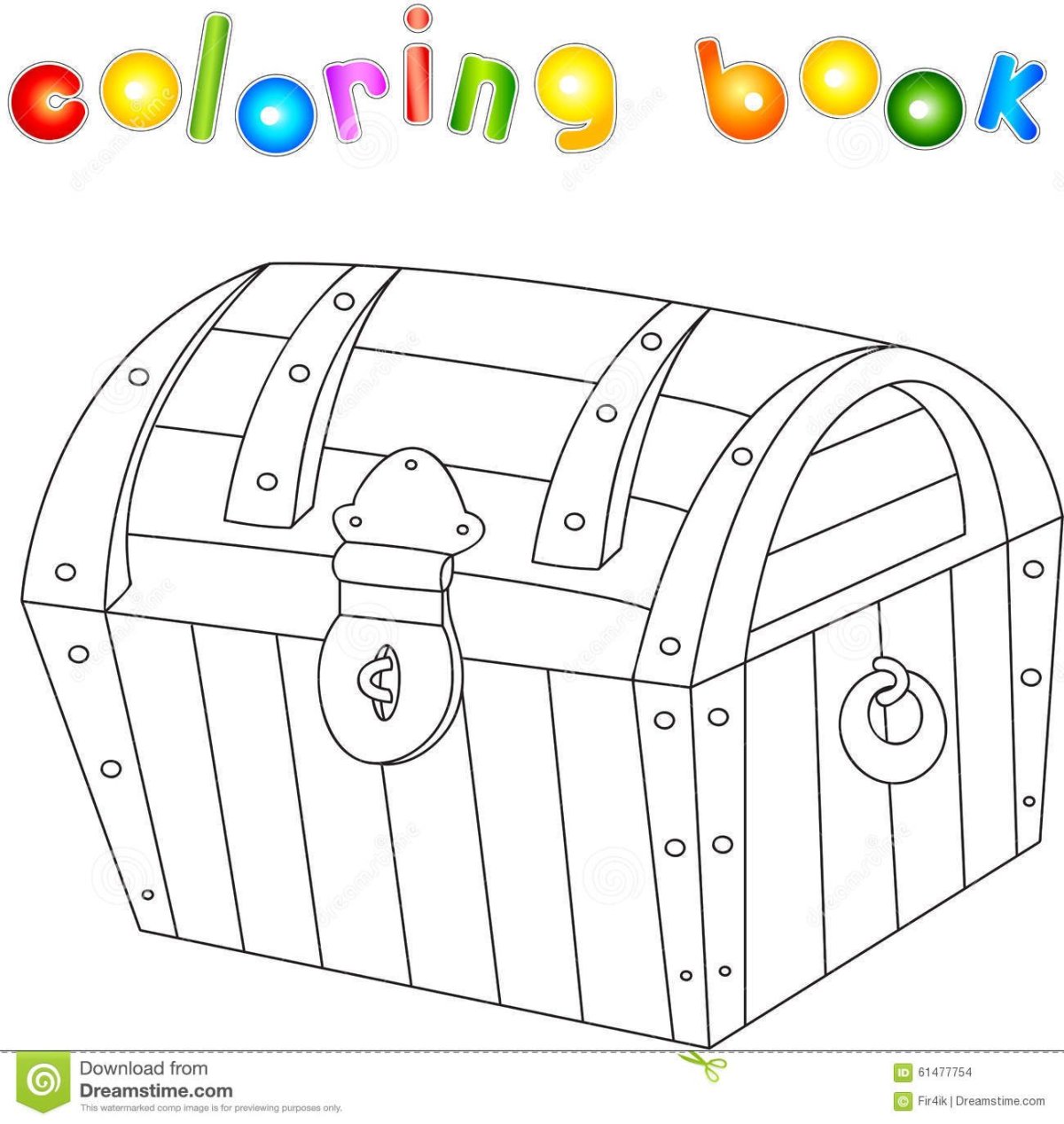 Сундук с сокровищами раскраска