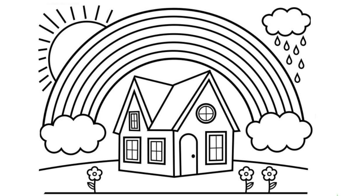 Раскраска. Домики