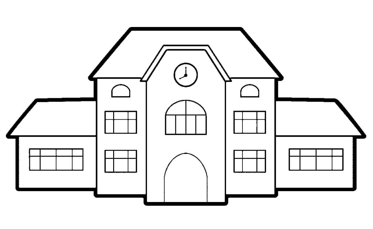 Школа раскраска для детей