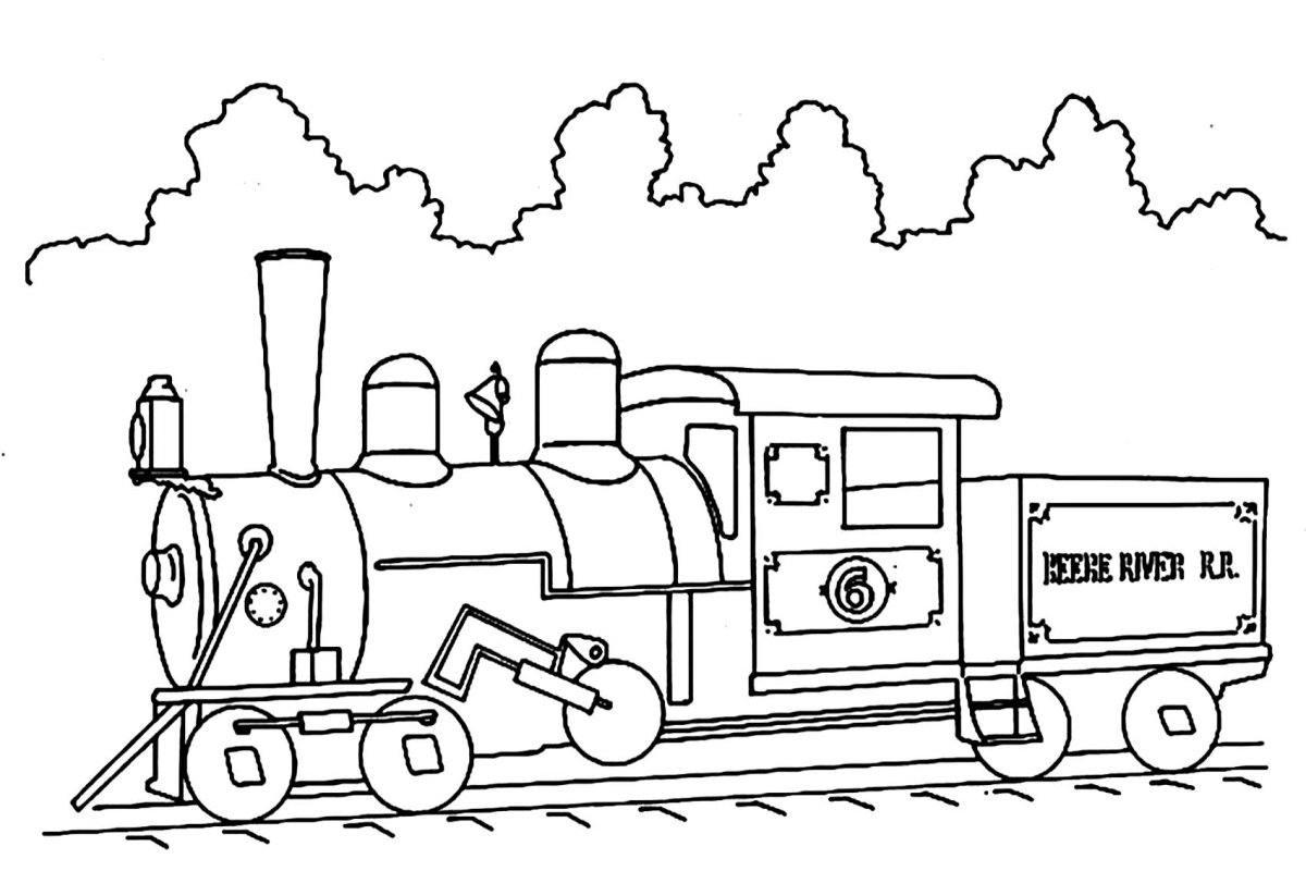 Электровоз раскраска для детей