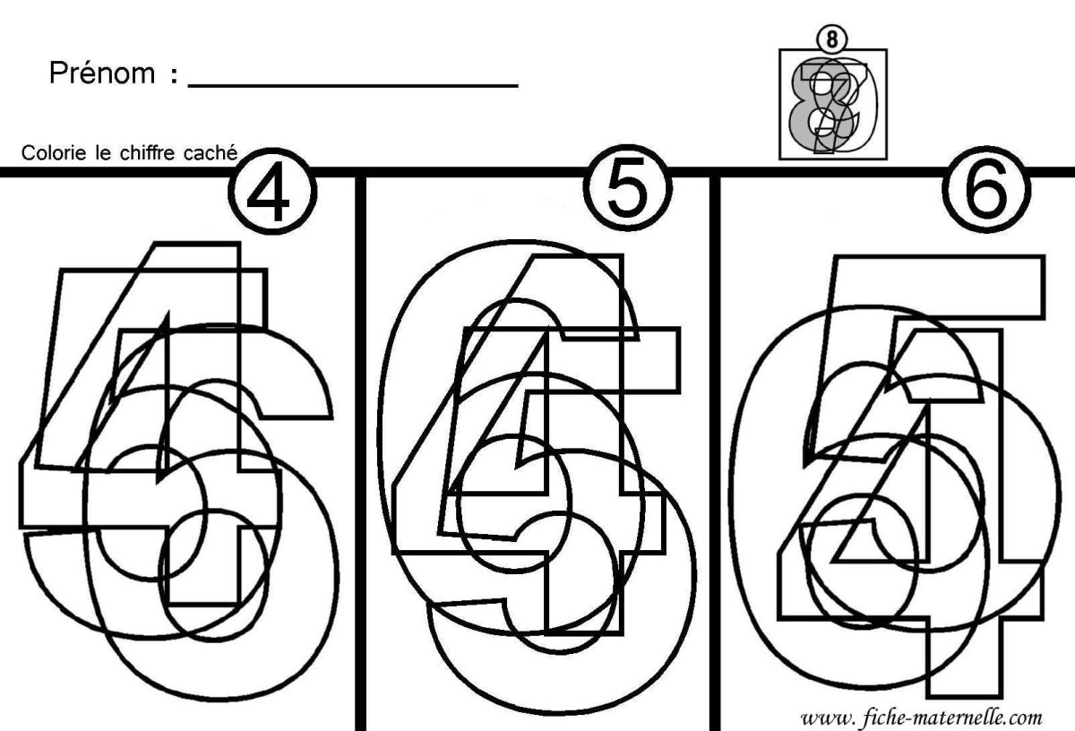 Наложенные цифры для дошкольников
